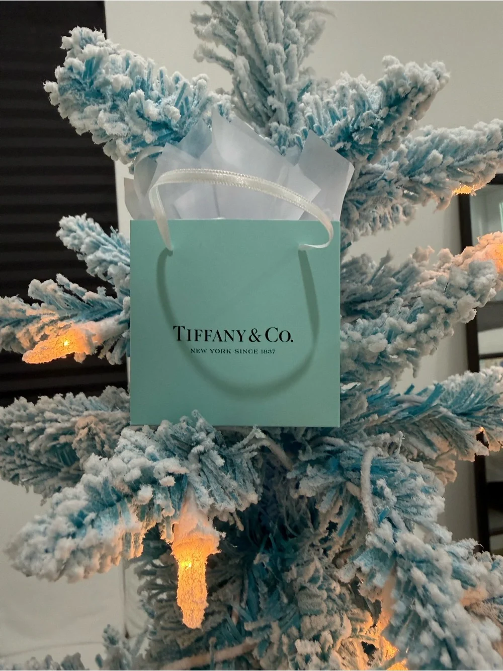 Set of 7 Tiffany and Co handmade Christmas ornaments.
